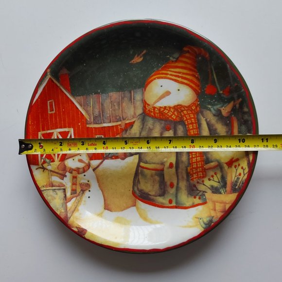 Set of 2 Matching Snowman Plates - Never Used - Picture 3 of 8